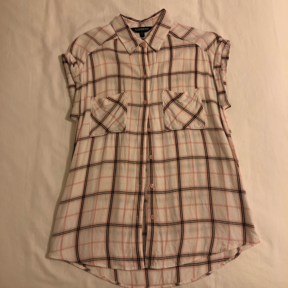 Express plaid sleeveless shirt
